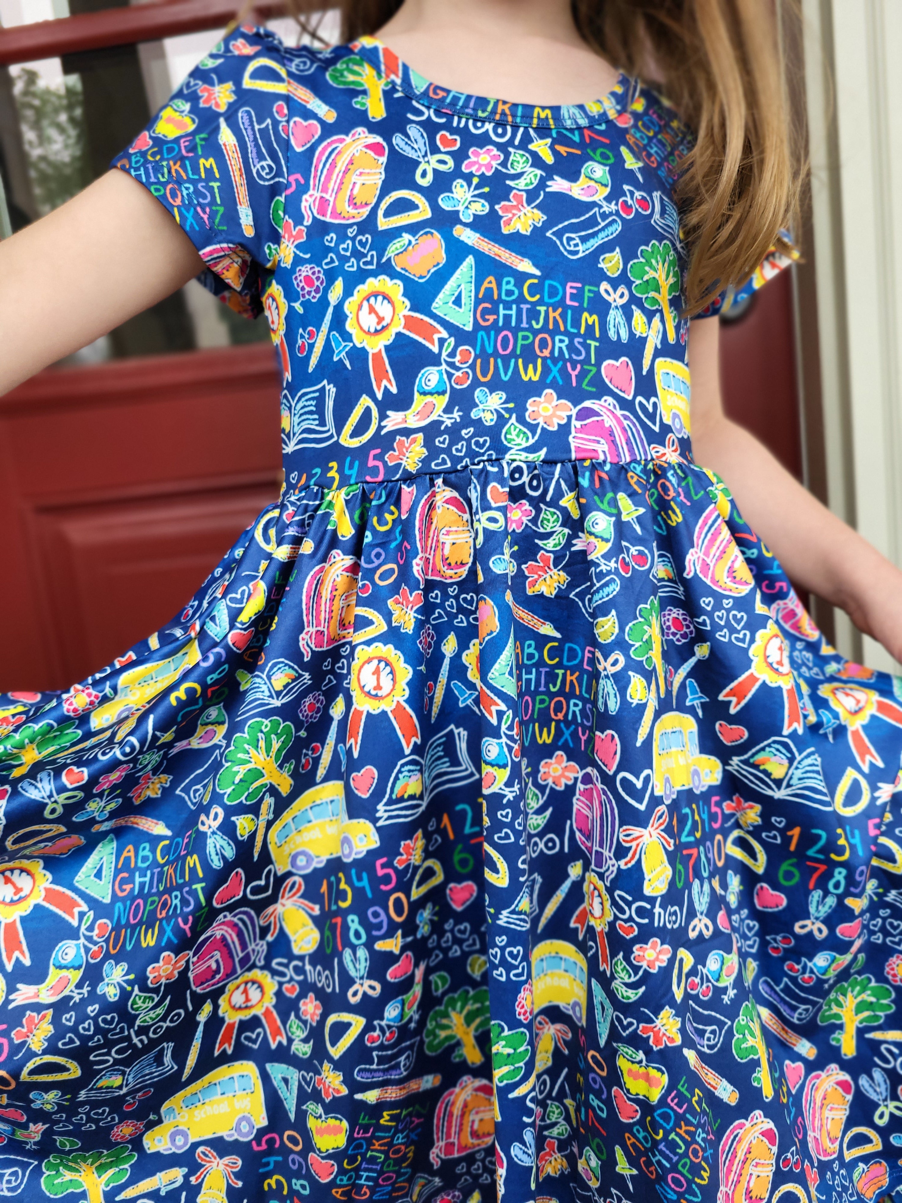 Charlie s Project School Time Short Sleeve Hugs Twirl Dress