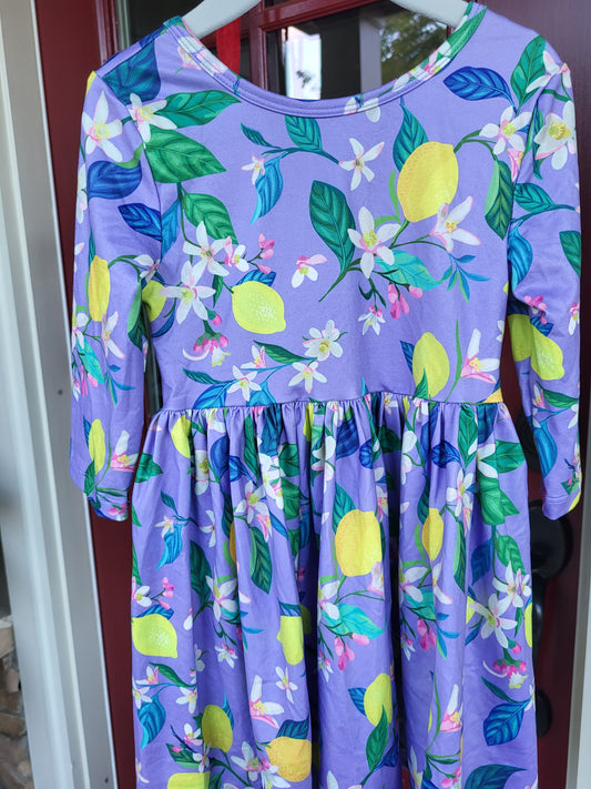 Mila & Rose Lovely Lemons 3/4 Sleeve Twirl Dress