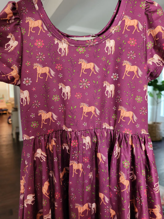 Charlie's Project Galloping Dreams Short-Sleeve Hugs Twirl Dress