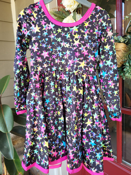 Charlie's Project Material Girl Long-Sleeve Hugs Twirl Dress