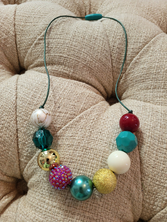 She Dreamt She Could Fly Vintage Christmas Bubblegum Necklace