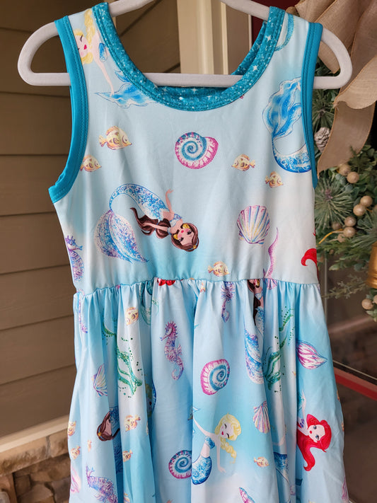 Charlie's Project Mermaid Princess Sleeveless Hugs Twirl Dress