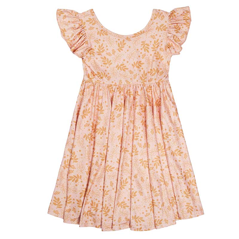 DotDotSmile Blush Leaves Empire Dress