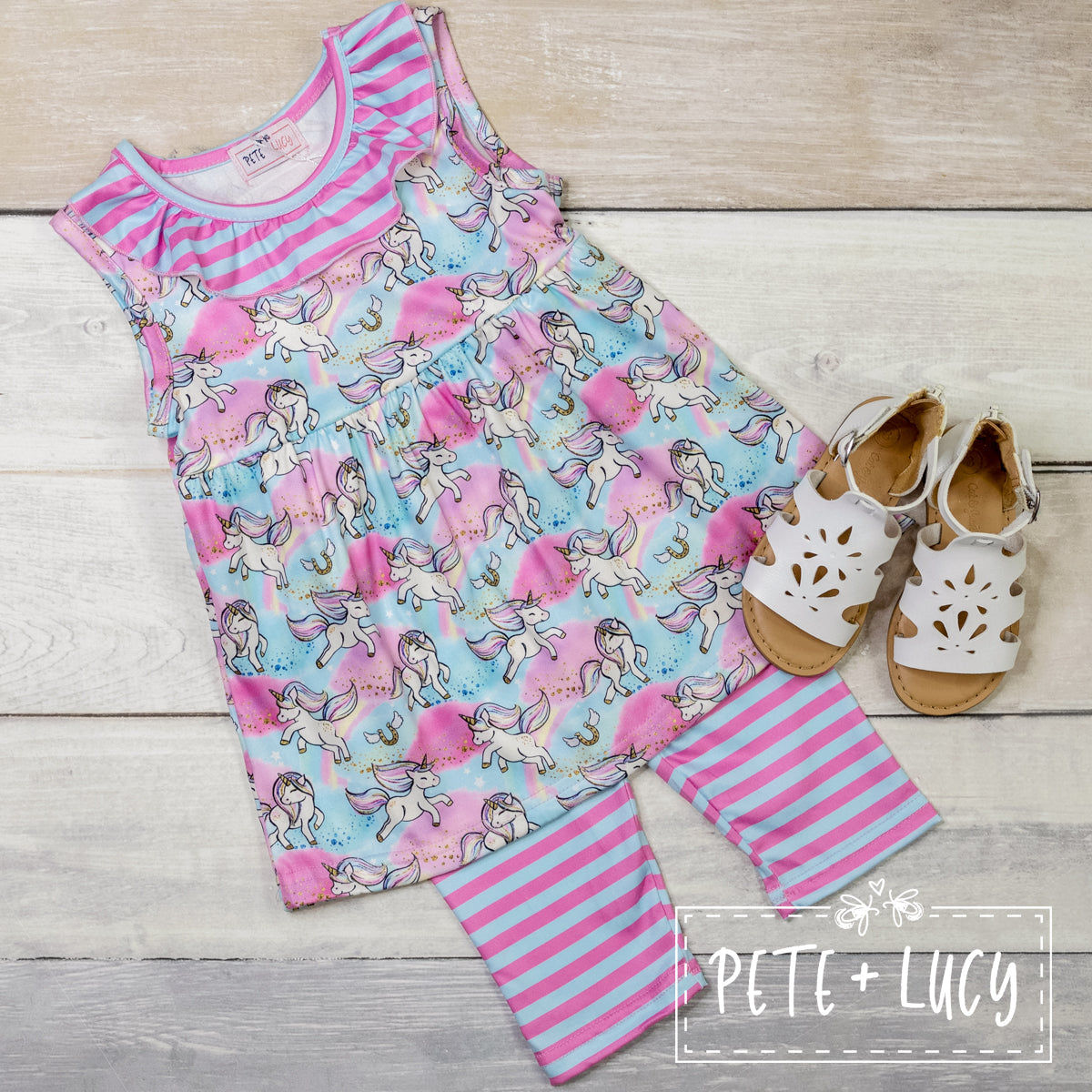 Pete + Lucy Unicorn Dreams Capri Set