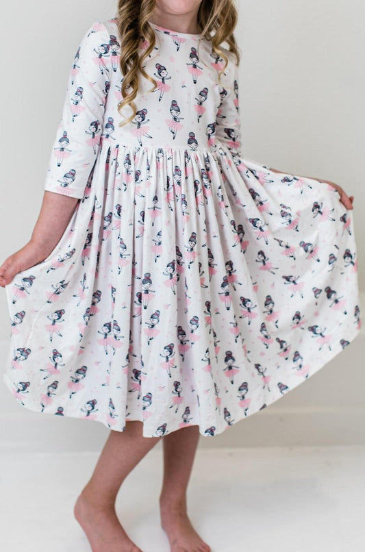 Mila & Rose Ballerina 3/4 Sleeve Twirl Dress