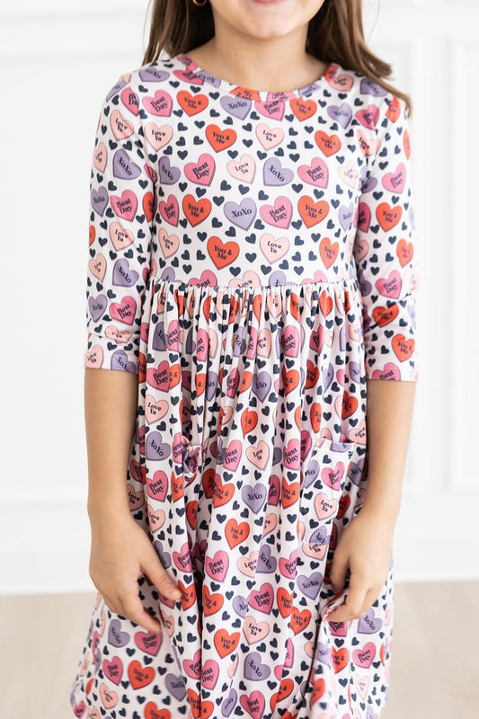 Mila & Rose Heartbreaker 3/4 Sleeve Pocket Twirl Dress