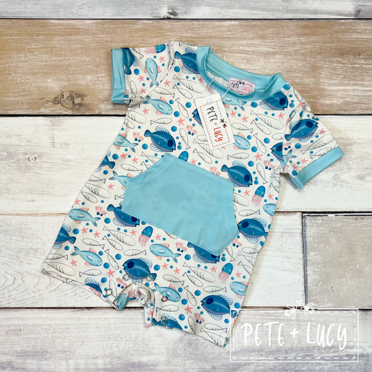 Pete + Lucy Best Fish in the Sea Boy's Infant Romper