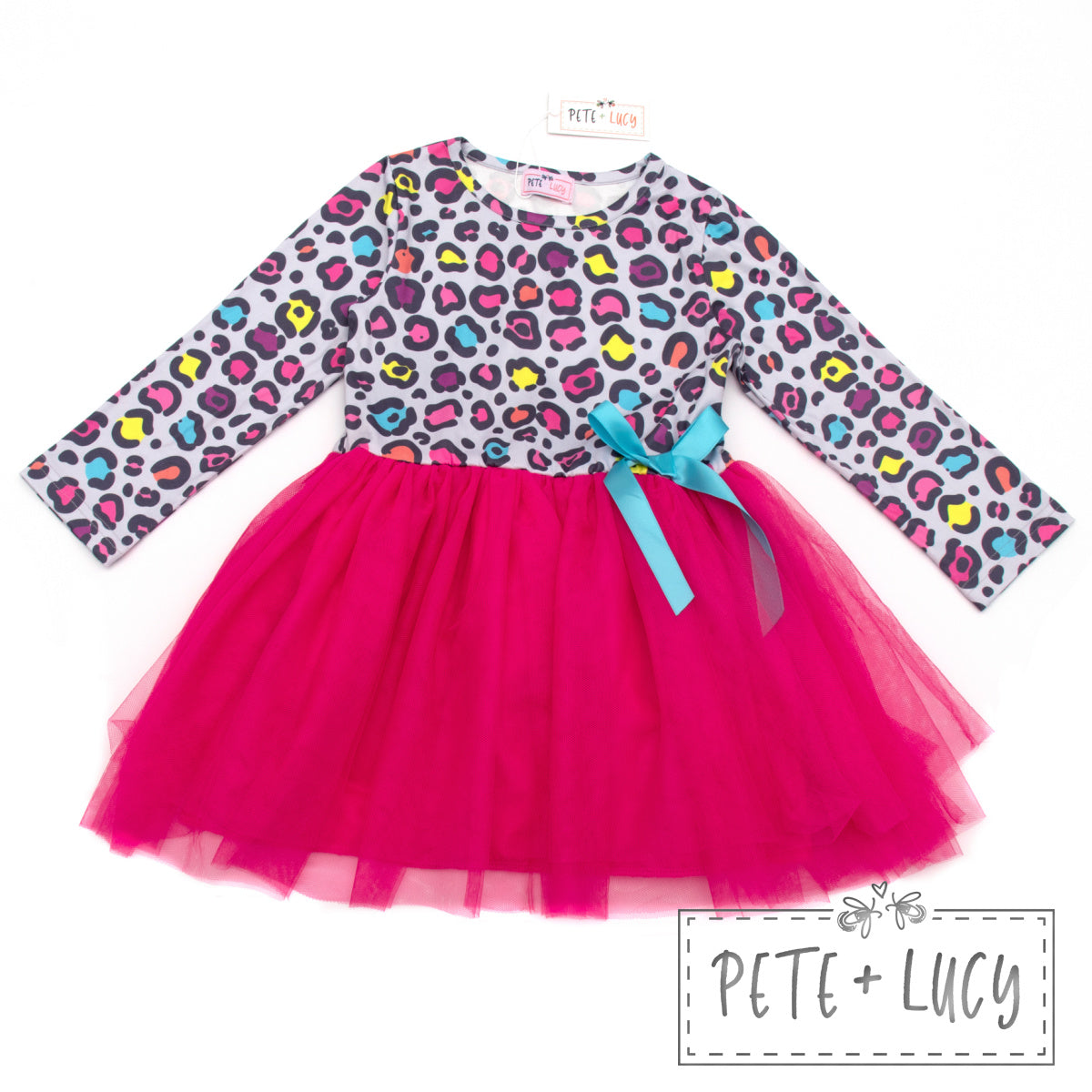 Pete + Lucy Neon Leopard Tulle Dress