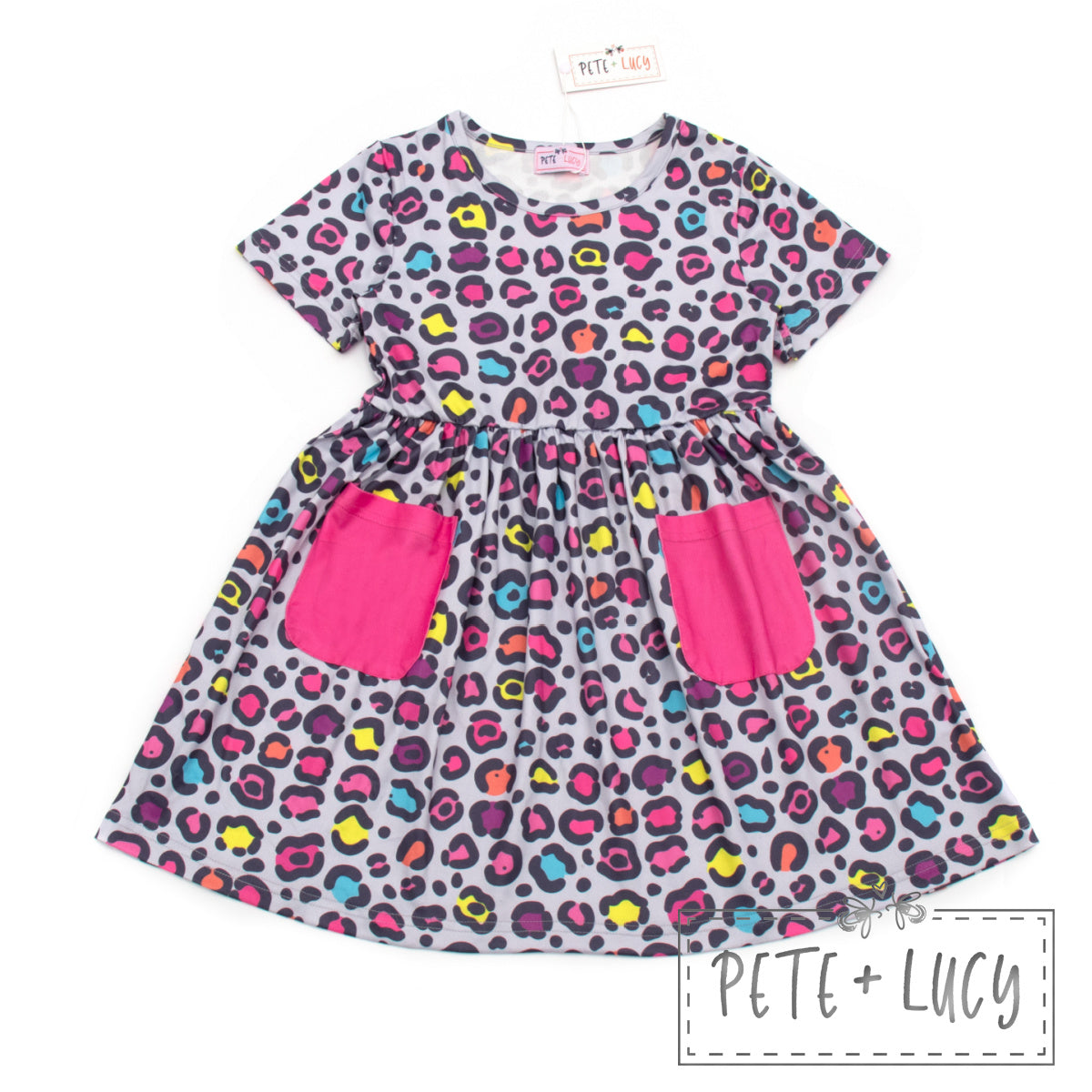 Pete + Lucy Neon Leopard Pocket Dress