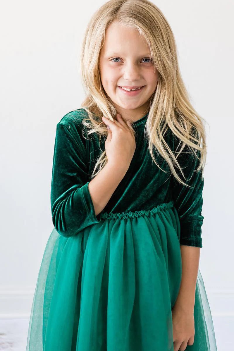 Mila & Rose Green Velvet Tutu Dress