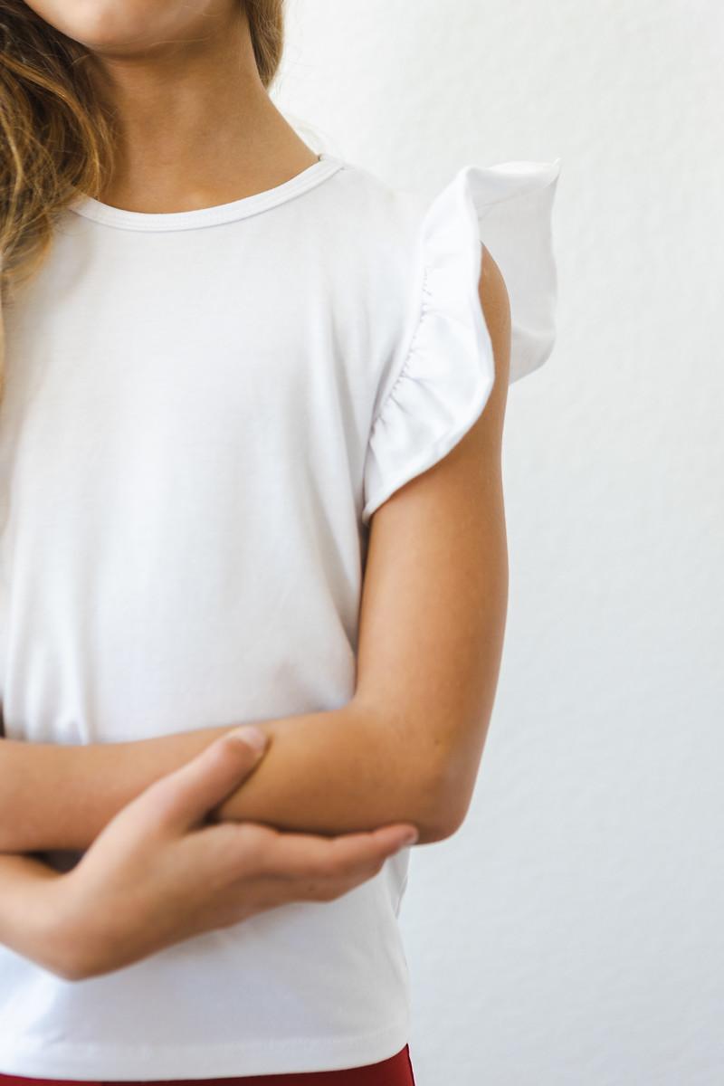 Mila & Rose White Ruffle Tee