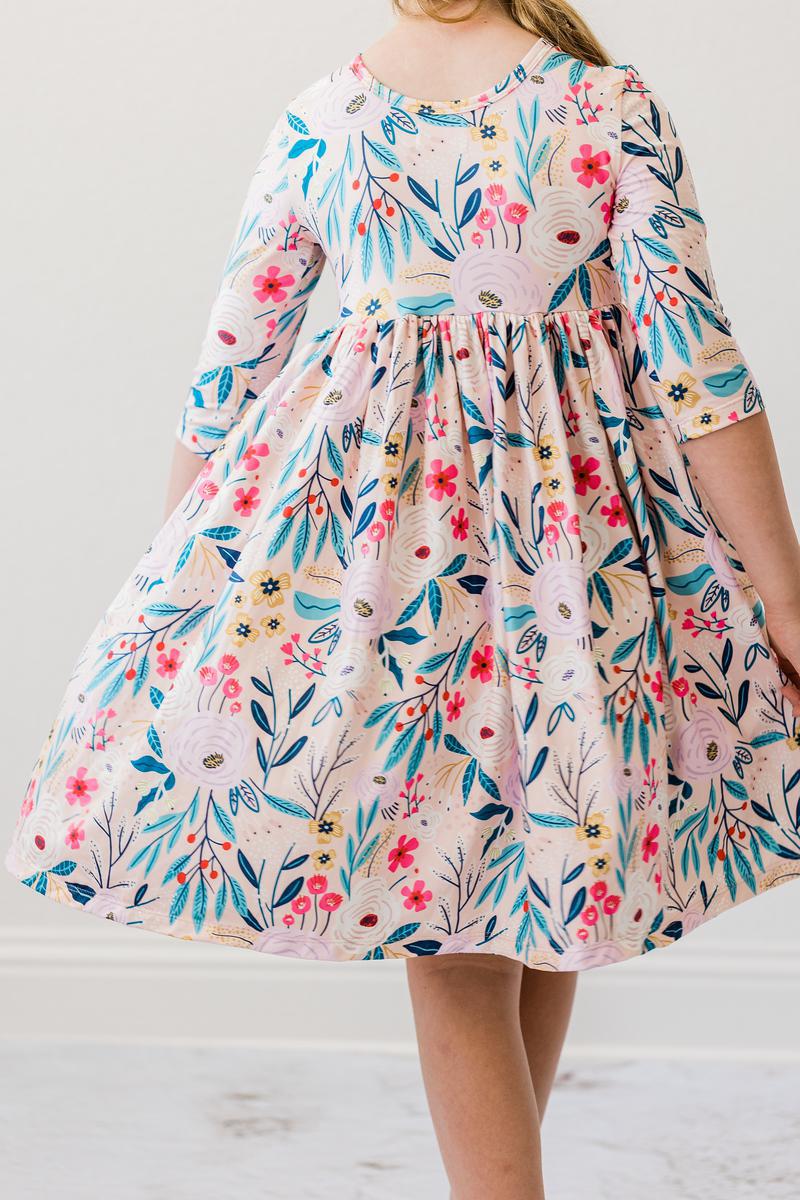 Mila & Rose Whimsy 3/4 Sleeve Twirl Dress