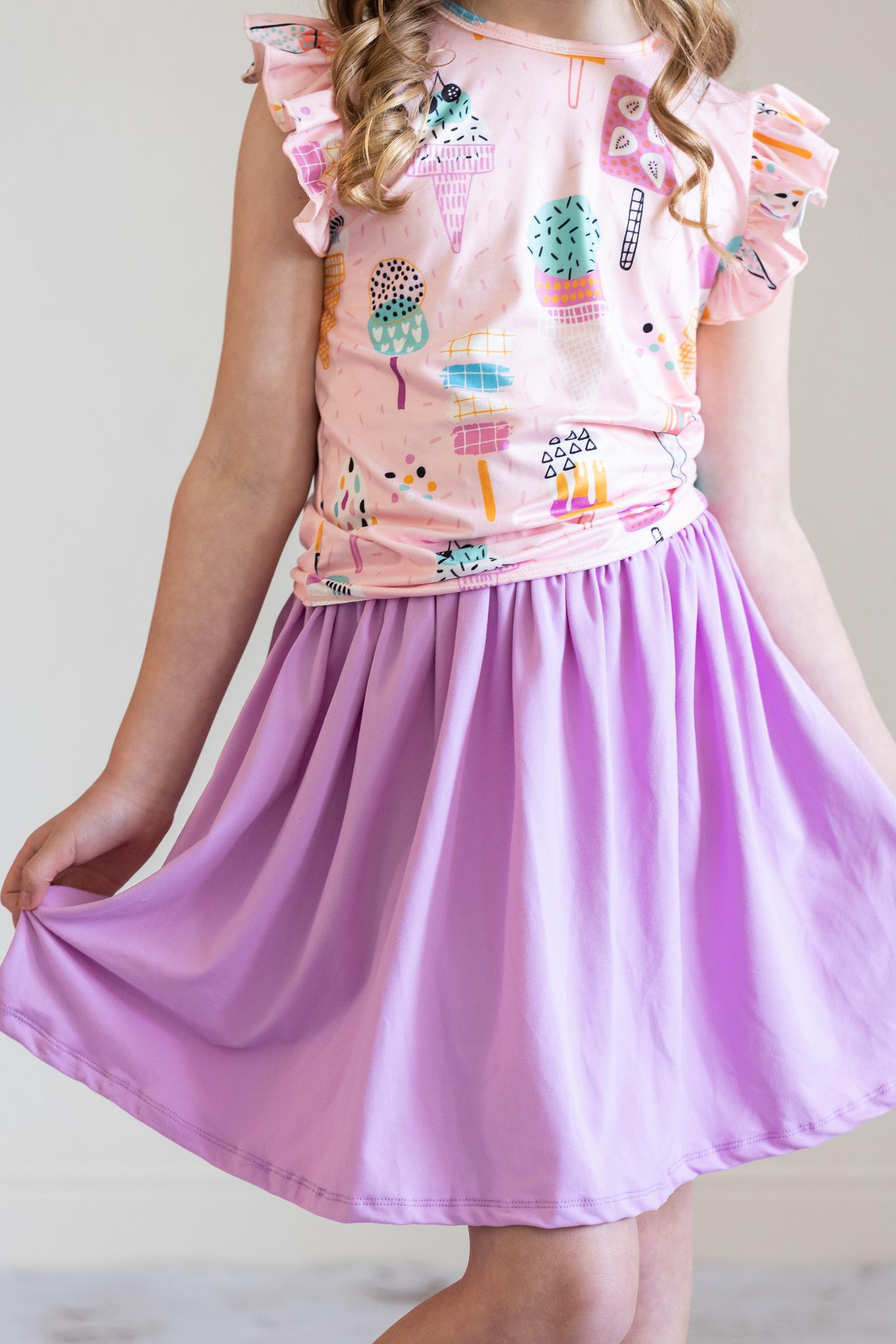 Mila & Rose Bright Lilac Twirl Skirt