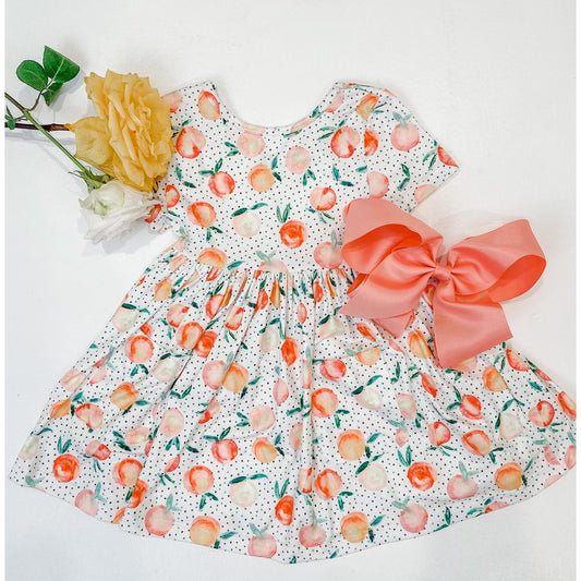 Mila & Rose You're a Peach Short Sleeve Pocket Twirl Dress