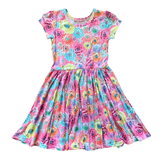 Love & Sprinkles Pastel Floral Magic Short-Sleeve Dress