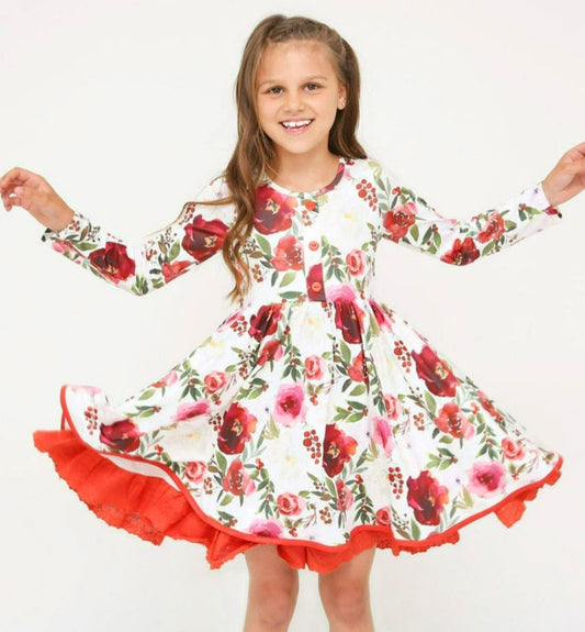 Charlie's Project Cranberry Roses Lace Hugs Twirl Dress