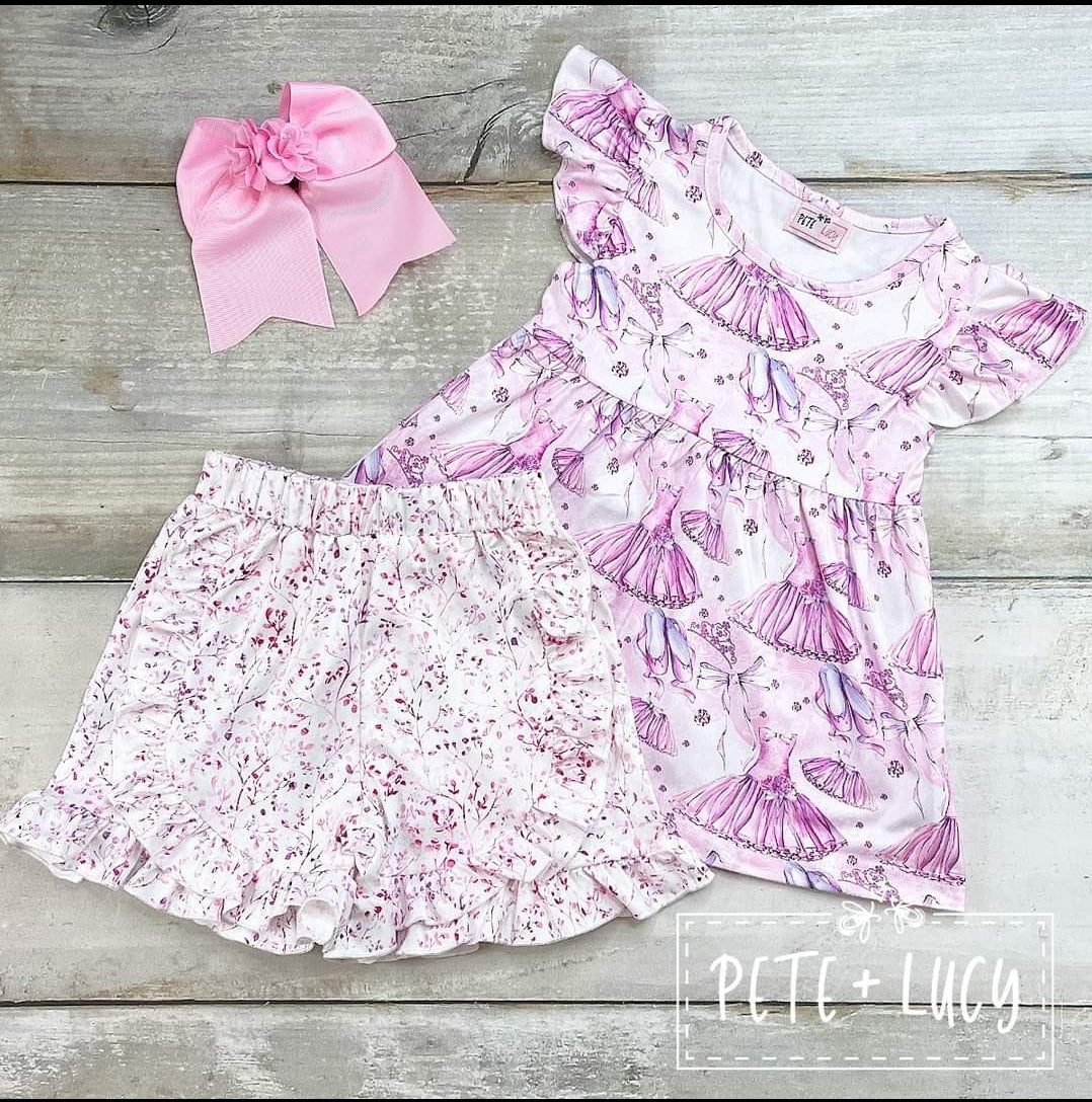 Pete + Lucy Princess Dancer Shorts Set