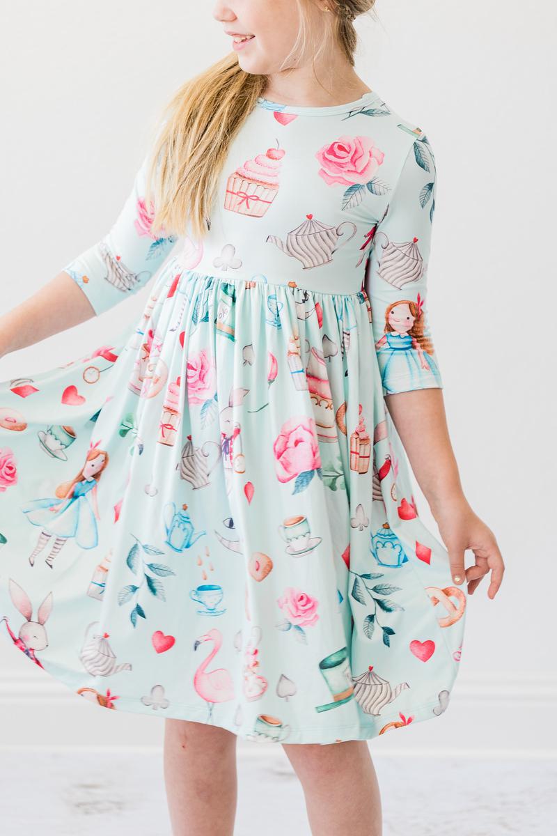 Mila & Rose Wonderland 3/4 Sleeve Twirl Dress