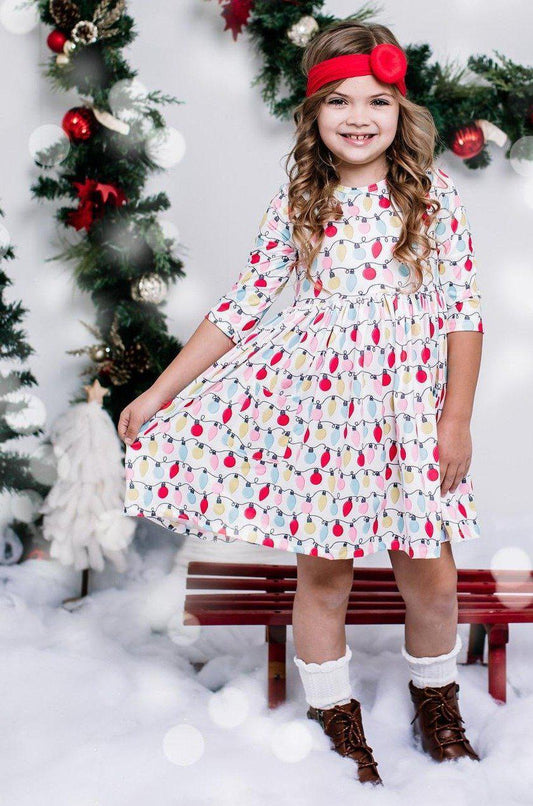 Mila & Rose Merry and Bright 3/4 Sleeve Pocket Twirl Dress