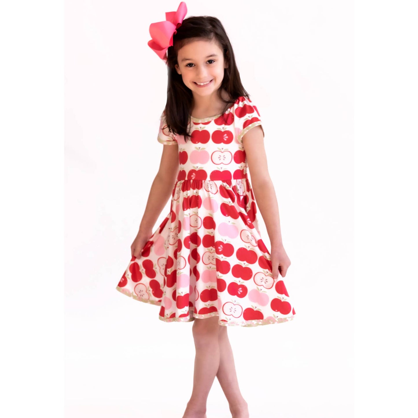 Charlie's Project Apple Blossom Short Sleeve Hugs Twirl Dress