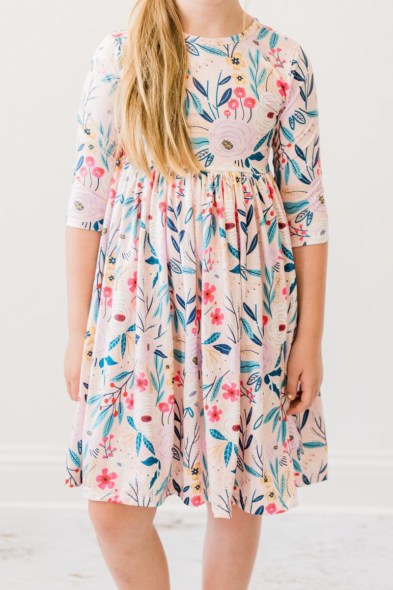 Mila & Rose Whimsy 3/4 Sleeve Twirl Dress