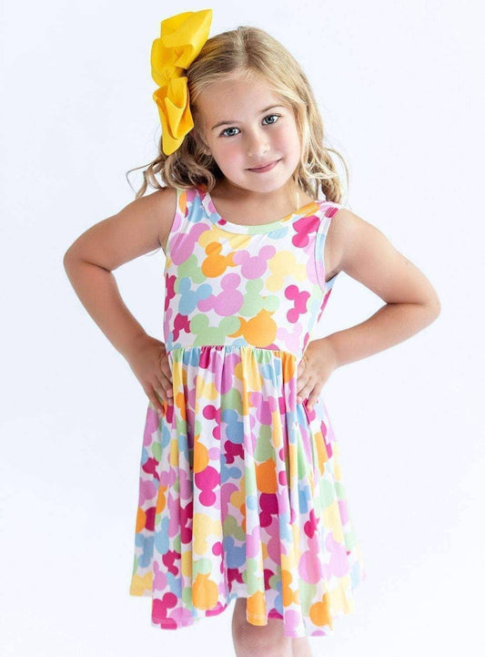 Charlie's Project Mini Pastel Bubbles Sleeveless Hugs Twirl Dress