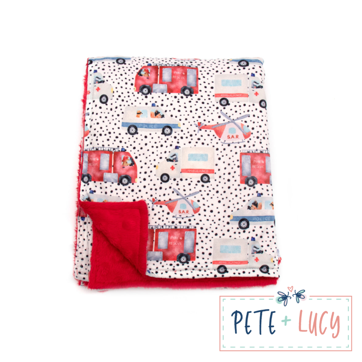 Pete + Lucy To the Rescue Minky Blanket