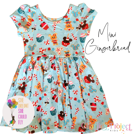 Charlie's Project Mini Gingerbread Short-Sleeve Hugs Twirl Dress