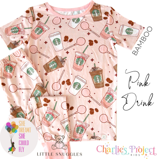 Little Snuggles Pink Drink Short-Sleeve Pajamas