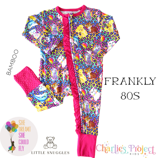 Little Snuggles Frankly 80's Bamboo Ruffled Zippy Baby Romper