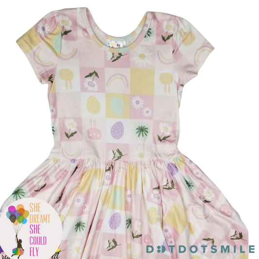 DotDotSmile Pastel Easter Goodies Cap Sleeve Dress