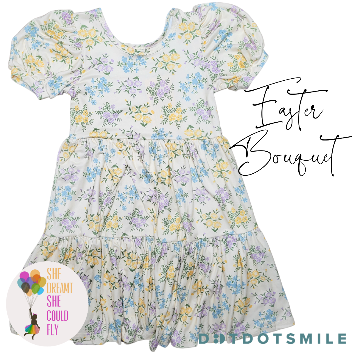 DotDotSmile Easter Bouquet Tier Dress