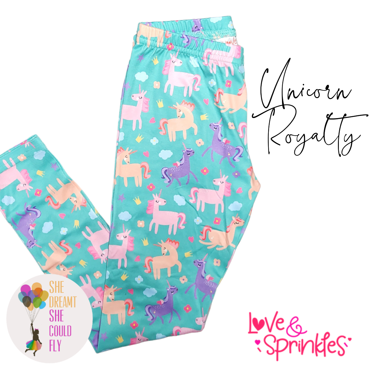 Love & Sprinkles Unicorn Royalty Leggings