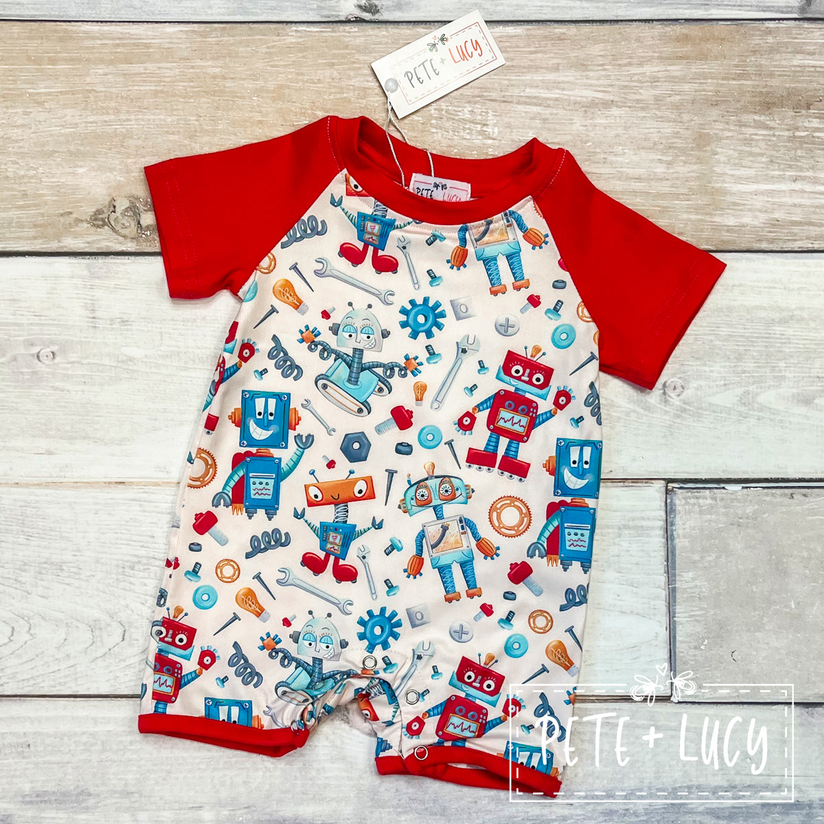 Pete + Lucy Mr. Roboto Boy's Infant Romper