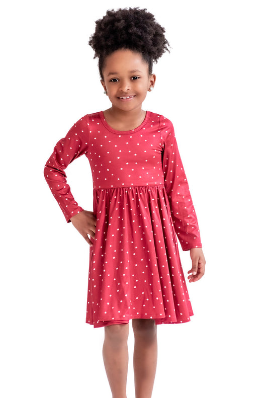 Charlie's Project Little Snow Flurries Long-Sleeve Hugs Twirl Dress